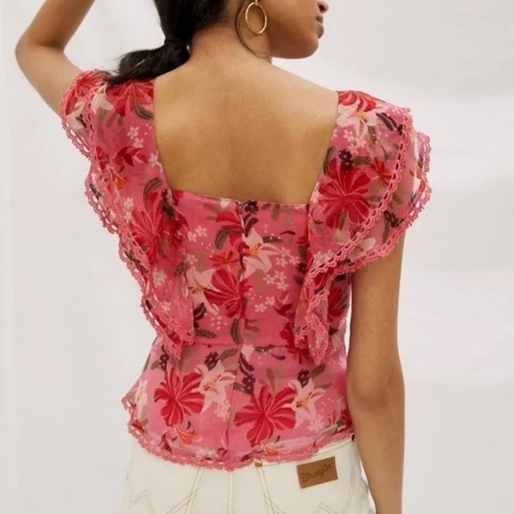 NWOT Farm Rio Printed Ruffle Tank L - Picture 2 of 4